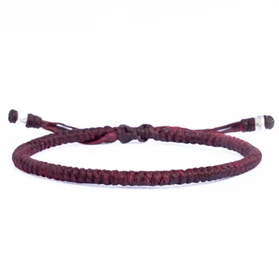 HARBOUR UK BRACELETS WINE RED WAXED STRING BRACELET FOR MEN - SPORTSMAN
