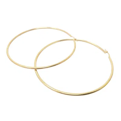 HARFI WOMEN'S ELEGANT AND TIMELESS EXTRA LARGE GOLD PLATED HOOP EARRINGS