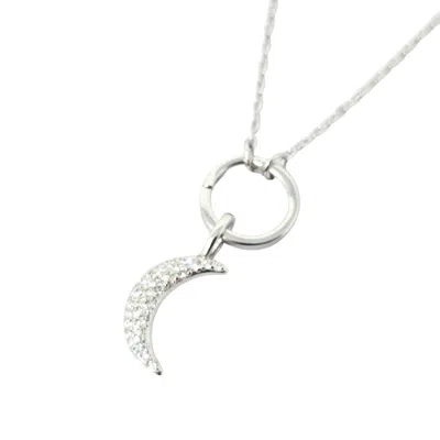 HARFI WOMEN'S STERLING SILVER CRESCENT MOON PENDANT CHARM NECKLACE