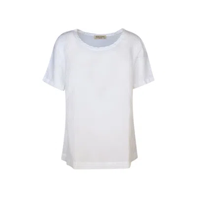 HARIS COTTON WOMEN'S LINEN T-SHIRT - WHITE