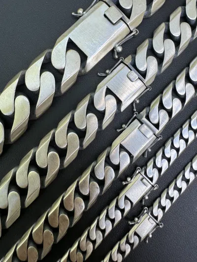 HARLEMBLING MIAMI CUBAN LINK CHAIN NECKLACE / BRACELET REAL 925 SILVER 6-20MM BLACK RHODIUM