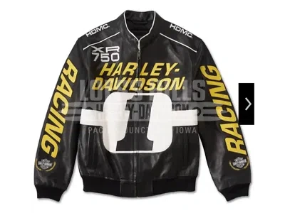 HARLEY DAVIDSON MEN'S HARLEY-DAVIDSON START YOUR ENGINES LEATHER RACING JACKET 97027-24VM