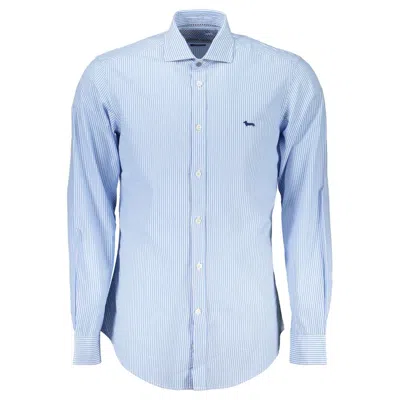 HARMONT & BLAINE HARMONT & BLAINE ELEGANT LIGHT BLUE STRIPED COTTON MEN'S SHIRT