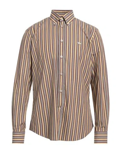 HARMONT & BLAINE HARMONT & BLAINE MAN SHIRT BROWN SIZE XL COTTON