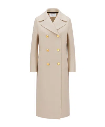 HARRIS WHARF LONDON PEAK-LAPELS WOOL DOUBLE-BREASTED COAT