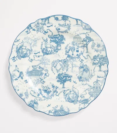 HARRODS BONE CHINA TOILE DINNER PLATE