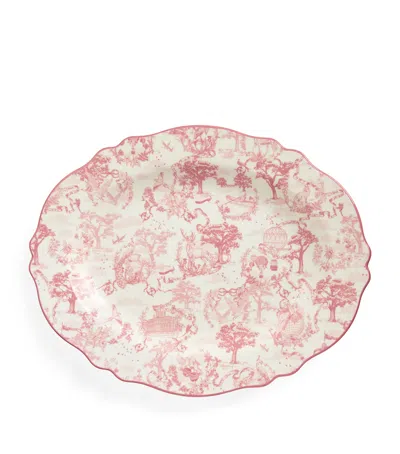 HARRODS BONE CHINA TOILE PLATTER