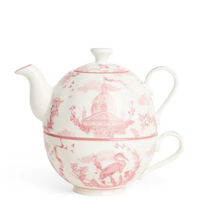 HARRODS BONE CHINA TOILE TEA FOR ONE SET