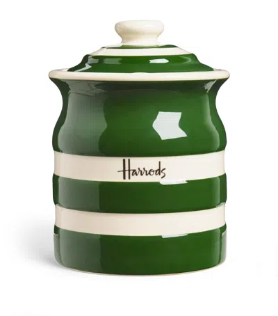 HARRODS CORNISH STRIPE STORAGE JAR