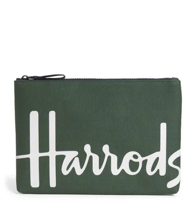 HARRODS MEDIUM COTTON LOGO POUCH