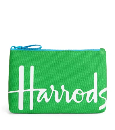 HARRODS SMALL COTTON LOGO POUCH