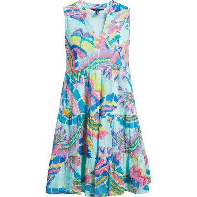 HATLEY HATLEY BLOOMING PALMS SLEEVELESS COTTON BLEND DRESS