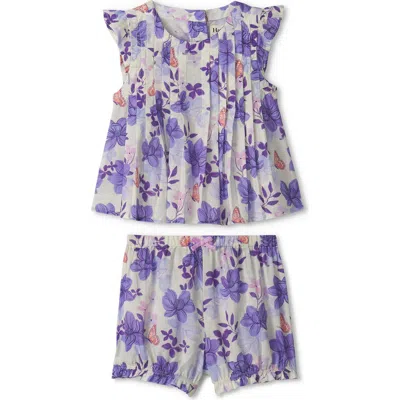 HATLEY HATLEY PAINTED MAGNOLIAS PINTUCK TOP & BUBBLE SHORTS SET