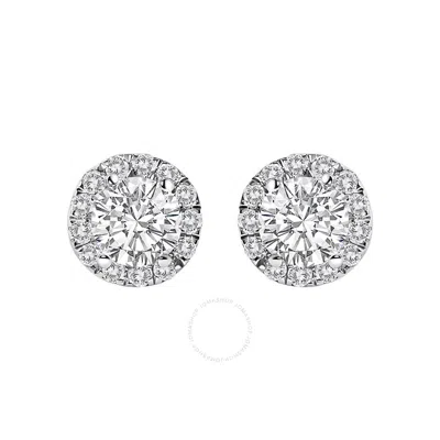 HAUS OF BRILLIANCE HAUS OF BRILLIANCE 14K WHITE GOLD 1.0 CTTW LAB-GROWN DIAMOND HALO STUD EARRING (F-G COLOR