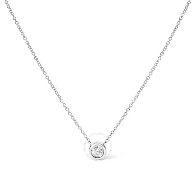 HAUS OF BRILLIANCE HAUS OF BRILLIANCE 14K WHITE GOLD 1/2 CTTW LAB GROWN DIAMOND MODERN SOLITAIRE 16"-18" PENDANT NECKLA