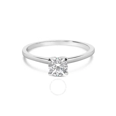 HAUS OF BRILLIANCE HAUS OF BRILLIANCE 14K WHITE GOLD 1/2 CTTW ROUND LAB GROWN DIAMOND 4 PRONG SOLITAIRE ENGAGEMENT RING