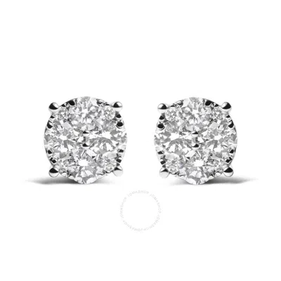 HAUS OF BRILLIANCE HAUS OF BRILLIANCE 14K WHITE GOLD 2.00 CTTW LAB GROWN DIAMOND CLUSTER STUD EARRINGS (G-H COLOR