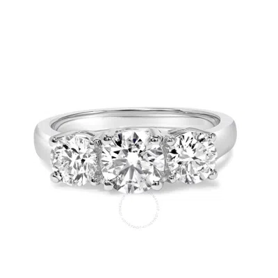 HAUS OF BRILLIANCE HAUS OF BRILLIANCE 14K WHITE GOLD 3.0 CTTW LAB GROWN DIAMOND 3 STONE BAND RING