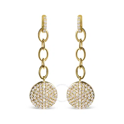 HAUS OF BRILLIANCE HAUS OF BRILLIANCE 14K YELLOW GOLD 1.0 CTTW DIAMOND CHAIN CLUSTER DANGLE CHAIN EARRINGS (I-J COLOR