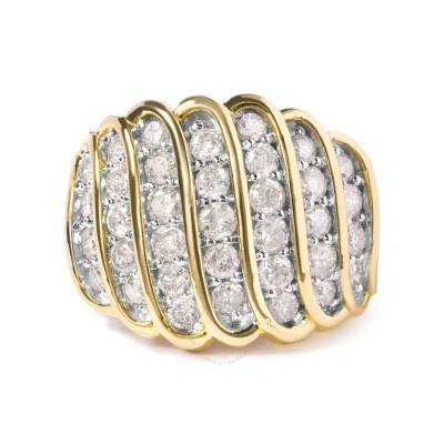 HAUS OF BRILLIANCE HAUS OF BRILLIANCE 14K YELLOW GOLD PLATED .925 STERLING SILVER 2.00 CTTW DIAMOND MULTI ROW BAND RING