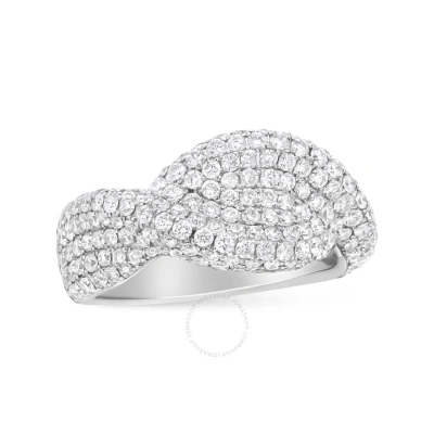 HAUS OF BRILLIANCE HAUS OF BRILLIANCE 18K WHITE GOLD CLUSTER 2 1/4 CTTW DIAMOND FASHION RING (F-G COLOR