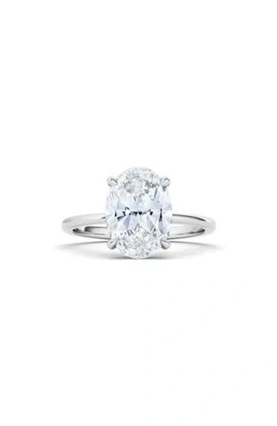 HAUTECARAT HAUTECARAT 18K WHITE GOLD OVAL CUT LAB CREATED DIAMOND RING