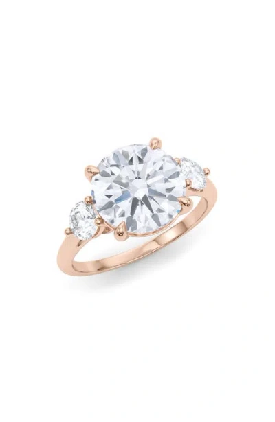 HAUTECARAT HAUTECARAT THREE STONE ROUND CUT LAB CREATED DIAMOND RING