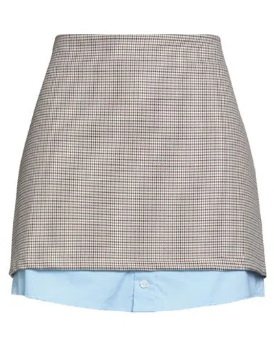 HAVEONE HAVEONE WOMAN MINI SKIRT BROWN SIZE M POLYESTER, VISCOSE, TPE - THERMOPLASTIC ELASTOMER