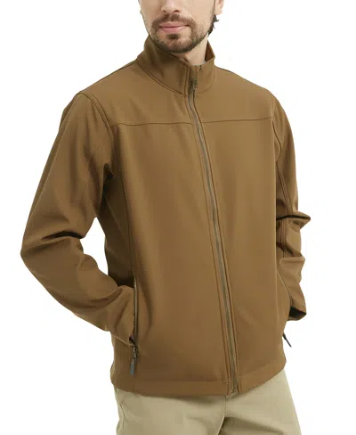 HAWKE & CO. MEN'S MOUNTAIN STRETCH SOFT SHELL COLLAR JACKET