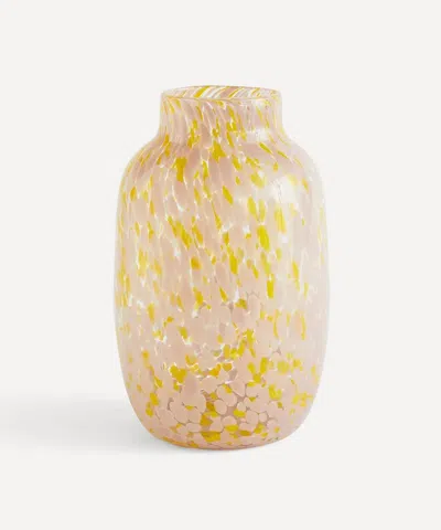 HAY HAY LIGHT PINK AND YELLOW SPLASH LARGE ROUND VASE
