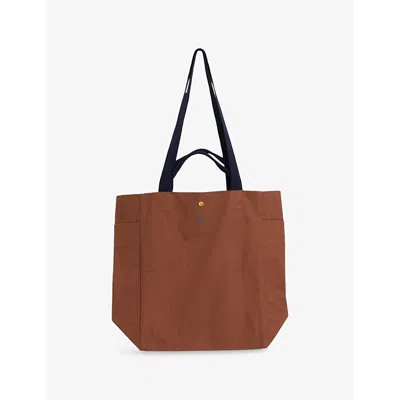 HAY WOMENS MILK CHOCOLATE EVERYDAY LOGO-PRINT COTTON TOTE BAG