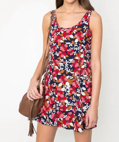 HAYDEN LA FLORAL SLEEVELESS SHIFT DRESS IN NAVY