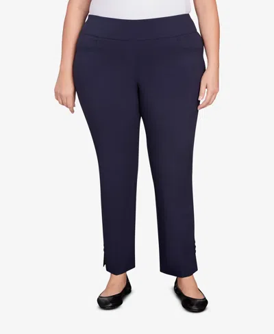 HEARTS OF PALM PLUS SIZE TECH STRETCH FULL LENGTH PANT WITH ELASTIC WAISTBAND