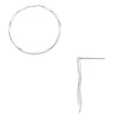 HEATHER HAWKINS JEWELRY WOMEN'S CIRCLE STUD EARRINGS - TWENTY SIX MILLIMETERS - STERLING SILVER