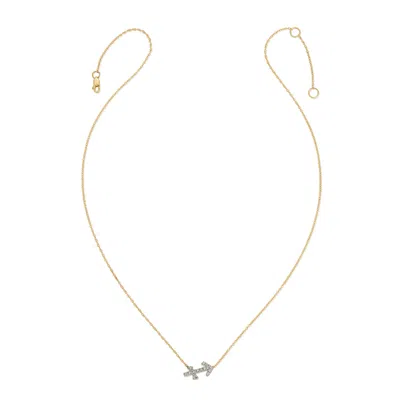 HEATHER HAWKINS JEWELRY WOMEN'S GOLD HOROSCOPE ZODIAC SAGITTARIUS ARCHER ARROW SYMBOL FINE DIAMOND FOURTEEN KARAT NECKLACE