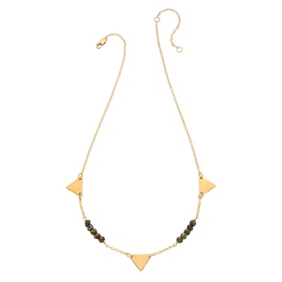 HEATHER HAWKINS JEWELRY WOMEN'S MOVE LIKE JAGGER NECKLACE - PYRITE - GOLDFILLED