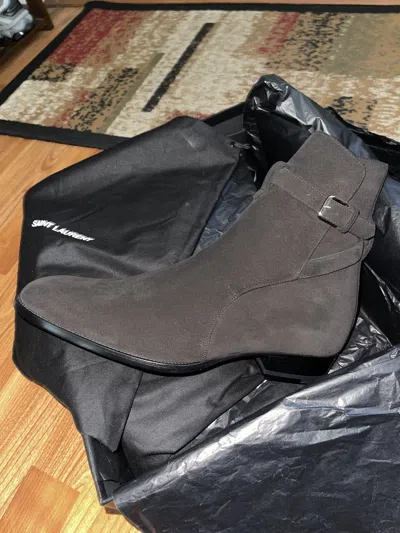 HEDI SLIMANE X SAINT LAURENT PARIS WYATT 30 JODHPUR BOOT SOHO SUEDE