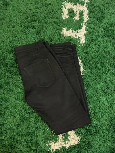 HEDI SLIMANE X SAINT LAURENT PARIS YSL COATED BLACK DENIM