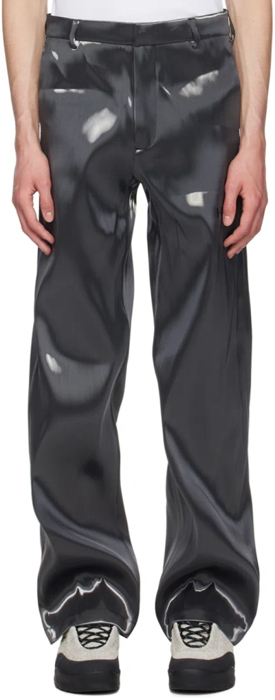 HELIOT EMIL GRAY LIQUID METAL TROUSERS