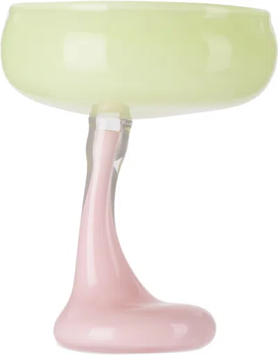 HELLE MARDAHL PINK & GREEN BON BON 'THE SIGNATURE GLASS' COCKTAIL GLASS