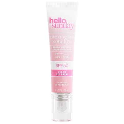 HELLO SUNDAY THE ONE FOR YOUR LIPS SPF 50 HYDRATING LIP BALM WITH HYALURONIC ACID & SQUALANE 0.5 FL OZ / 15 ML