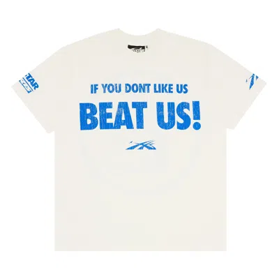 HELLSTAR HELLSTAR BEAT US! T-SHIRT 'WHITE/BLUE'
