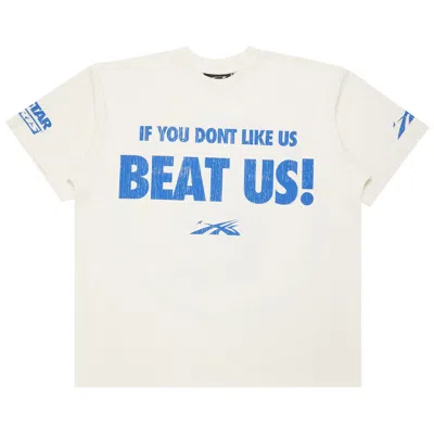 HELLSTAR HELLSTAR BEAT US! T-SHIRT 'WHITE/BLUE'