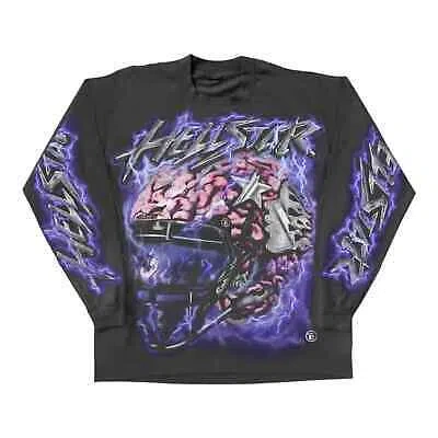 HELLSTAR HELLSTAR STUDIOS BRAIN HELMET LONG SLEEVE TEE SHIRT BLACK