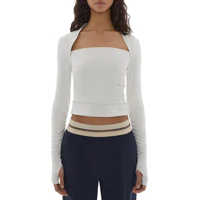 HELMUT LANG WOMENS SHRUG RUCHED PULLOVER TOP