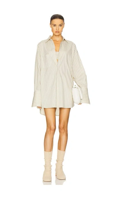 HELSA PINSTRIPE POPLIN OVERSIZED SHIRT