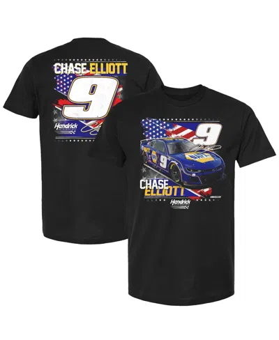 HENDRICK MOTORSPORTS TEAM COLLECTION MEN'S BLACK CHASE ELLIOTT NAPA PATRIOTIC CAR T-SHIRT