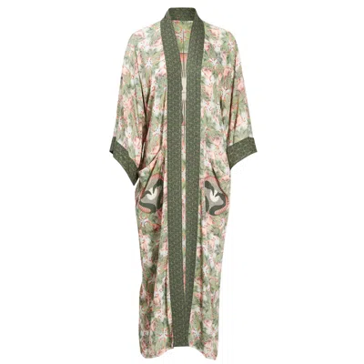 HENELLE WOMEN'S ORANGE / GREEN / WHITE PALM SPRINGS KIMONO