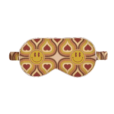 HENELLE WOMEN'S WONDERLUST SMILEY SILK SLEEP MASK
