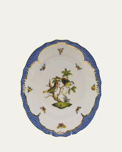 HEREND ROTHSCHILD BLUE MOTIF 11 DINNER PLATE